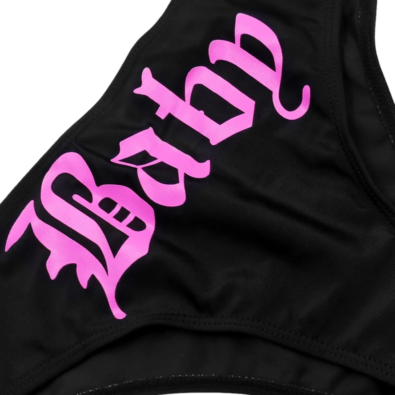 JUMISEE Women Skull Letter Pattern Goth Bikini Set 2 Piece High Waist Bandeau Swimsuit