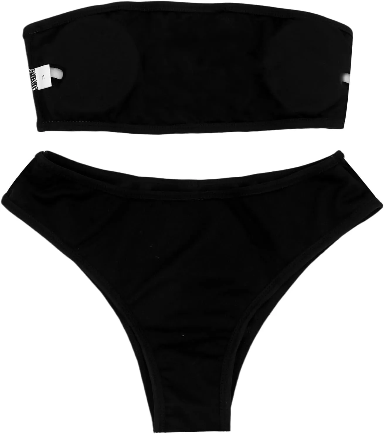 JUMISEE Women Skull Letter Pattern Goth Bikini Set 2 Piece High Waist Bandeau Swimsuit