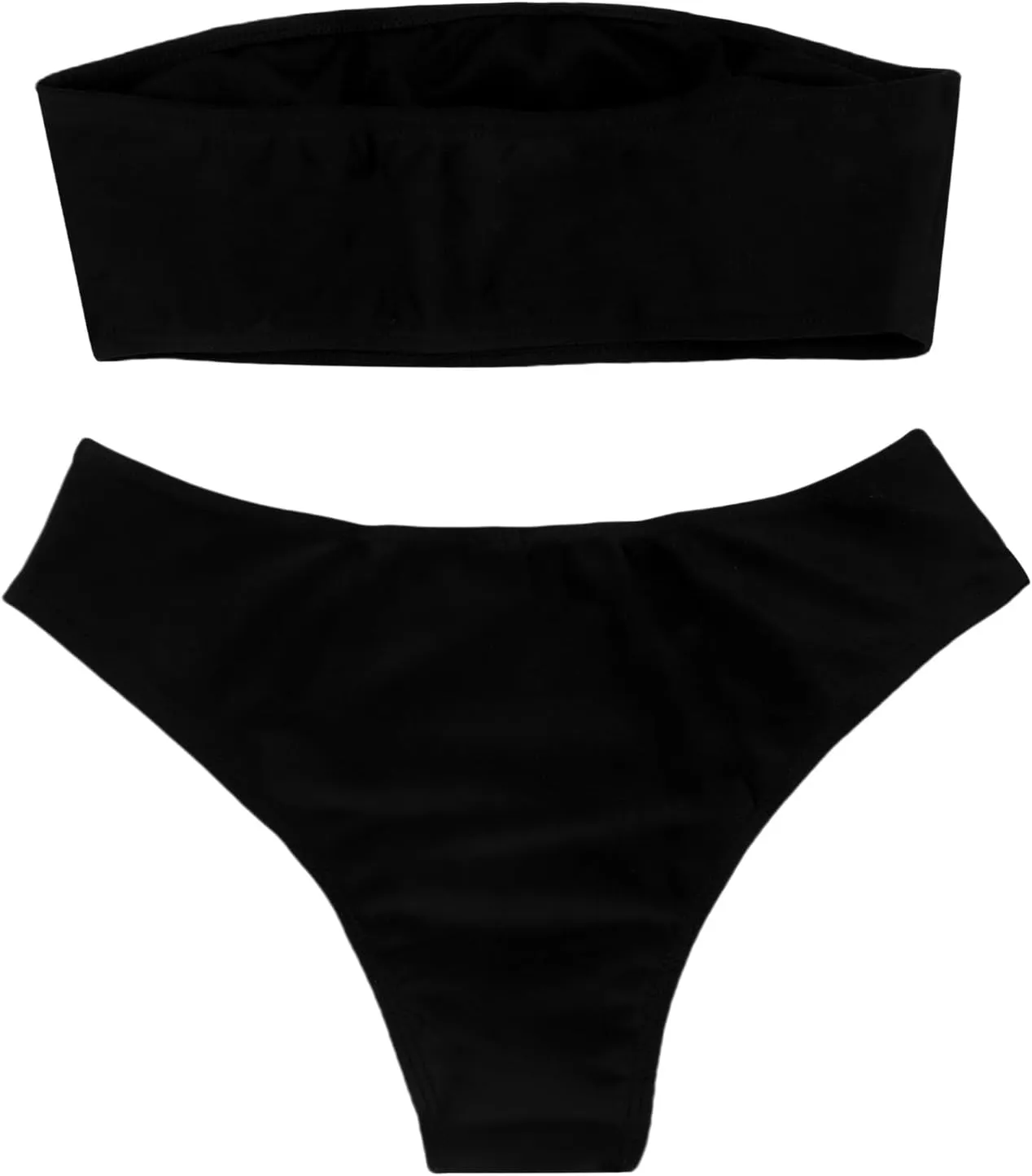 JUMISEE Women Skull Letter Pattern Goth Bikini Set 2 Piece High Waist Bandeau Swimsuit