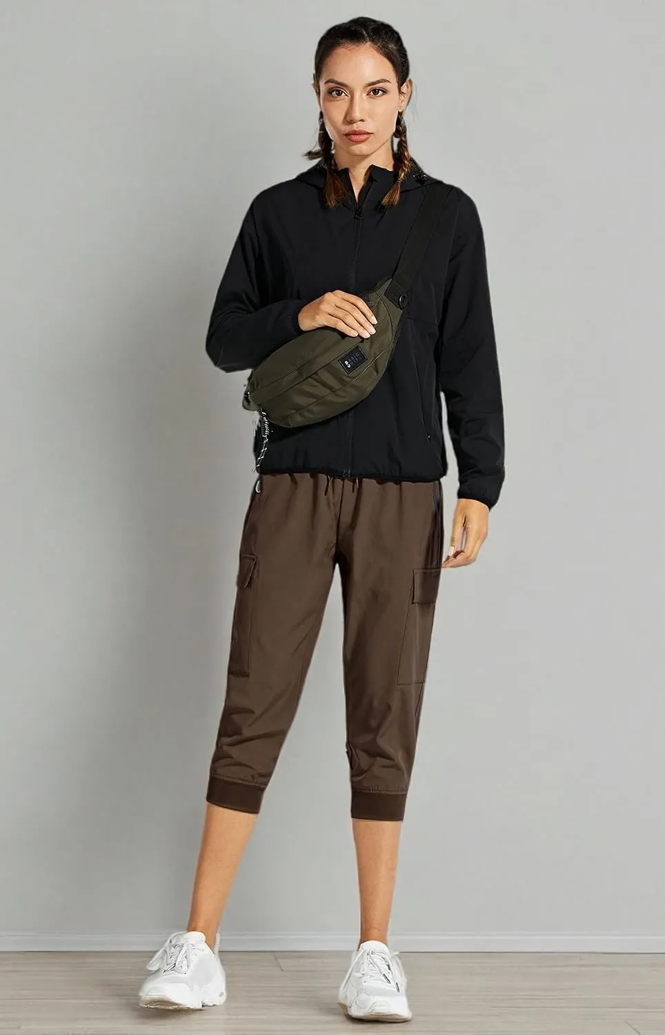 Libin Women's Cargo Capri Pants Hiking Cropped Pants Lightweight Quick Dry Joggers Athletic Workout Casual Outdoor Shorts