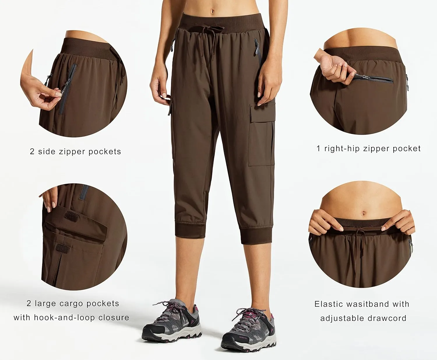 Libin Women's Cargo Capri Pants Hiking Cropped Pants Lightweight Quick Dry Joggers Athletic Workout Casual Outdoor Shorts