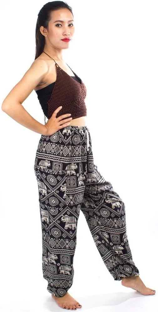 LOFBAZ Harem Pants for Women S-4XL Plus Elephant Yoga Boho Beach Lounge PJs
