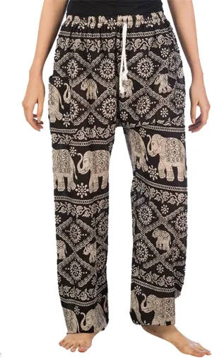 LOFBAZ Harem Pants for Women S-4XL Plus Elephant Yoga Boho Beach Lounge PJs