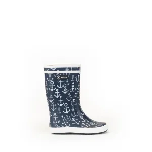 Lolly Pop Rain Boot (Navy Anchors)