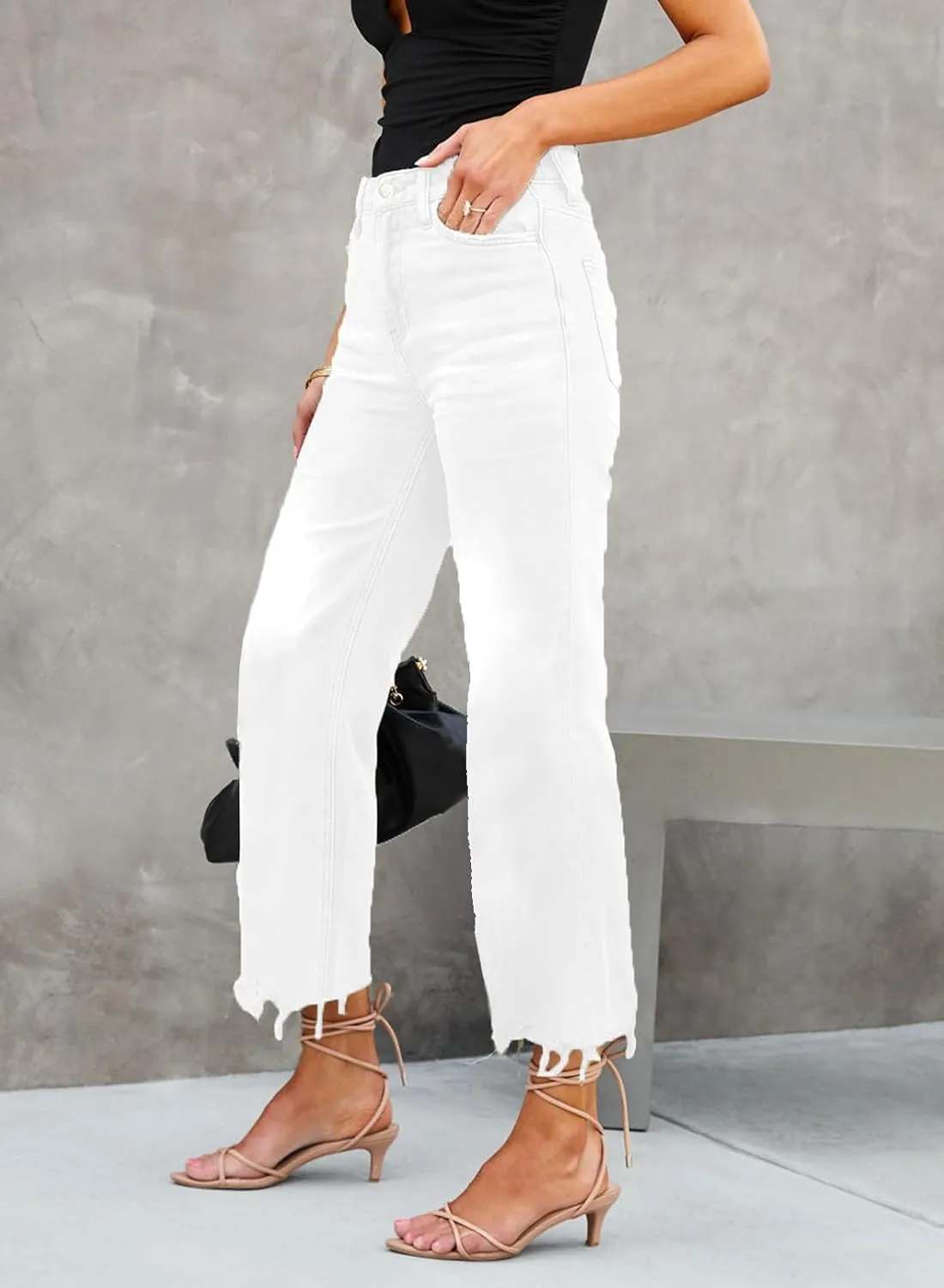 LOLONG High Waisted Flare Jeans for Women Casual Bell Bottom Denim Pants