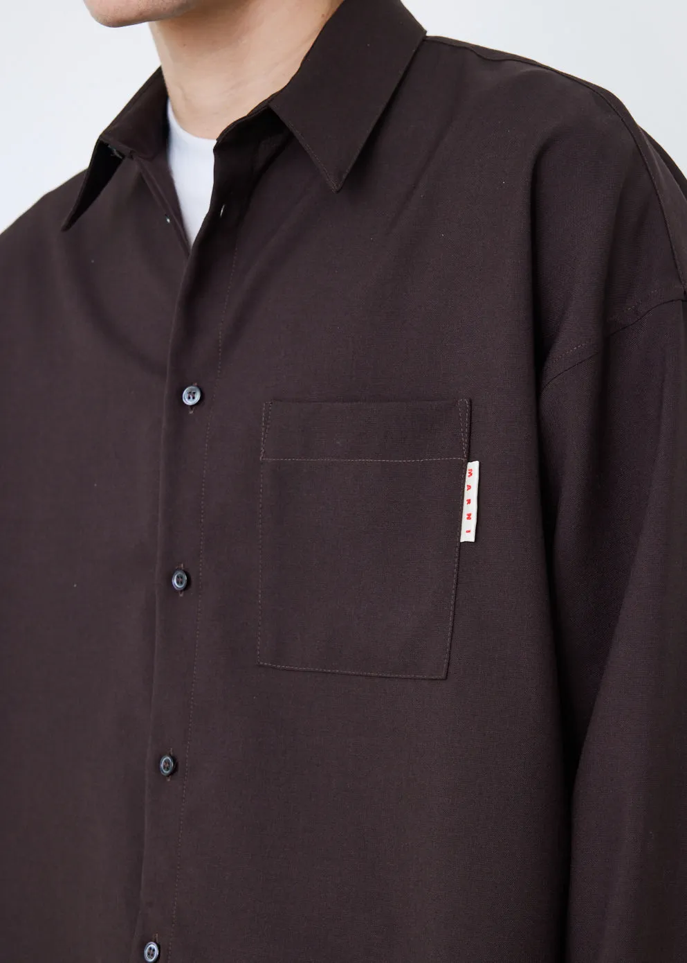 Long Sleeve Wool Overshirt