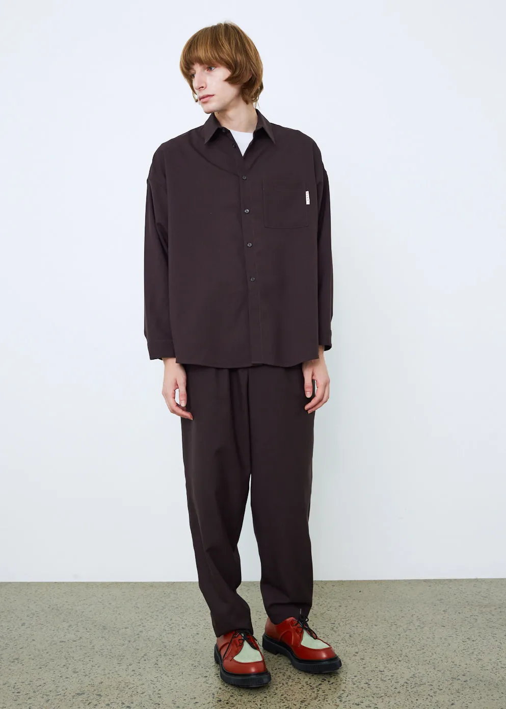 Long Sleeve Wool Overshirt