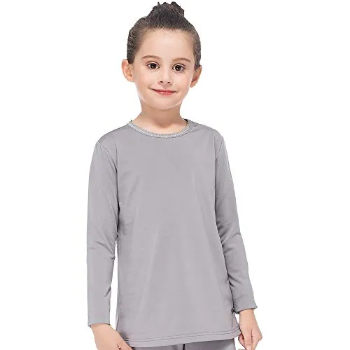 MANCYFIT Thermal Tops for Girls Fleece Lined Underwear Long Sleeve Undershirts Baselayer