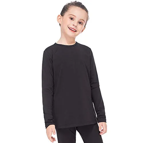 MANCYFIT Thermal Tops for Girls Fleece Lined Underwear Long Sleeve Undershirts Baselayer