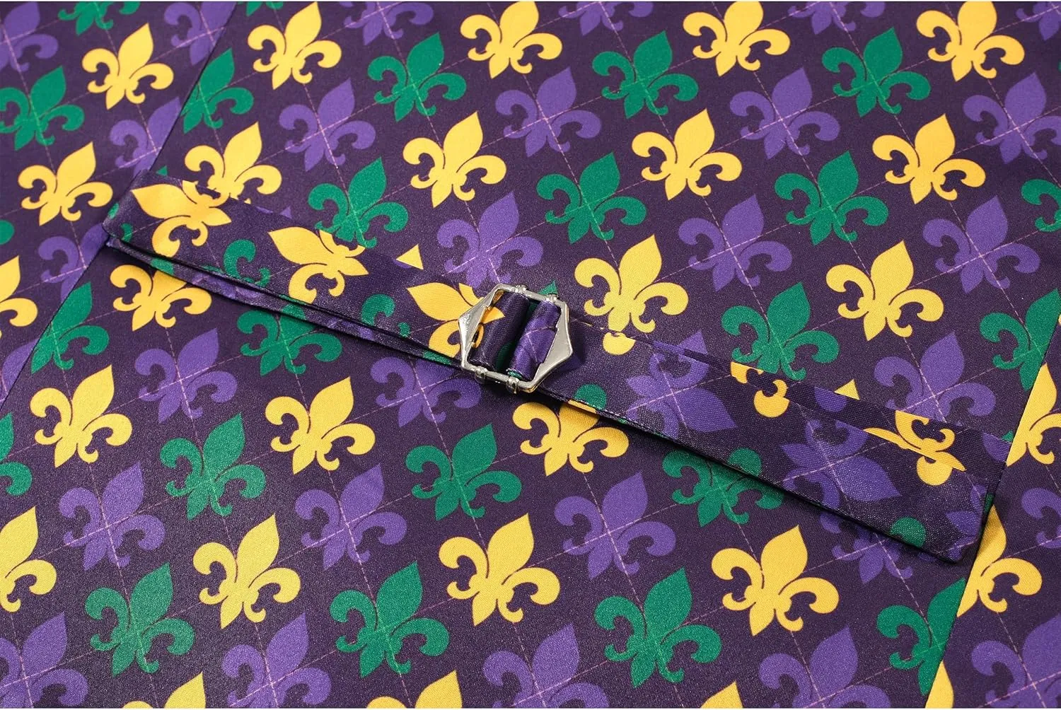 Mardi Gras Vest Kit for Men,Adult Mardi Gras Outfit with Bow Tie and Pocket Square,Mardi Gras Costume Set