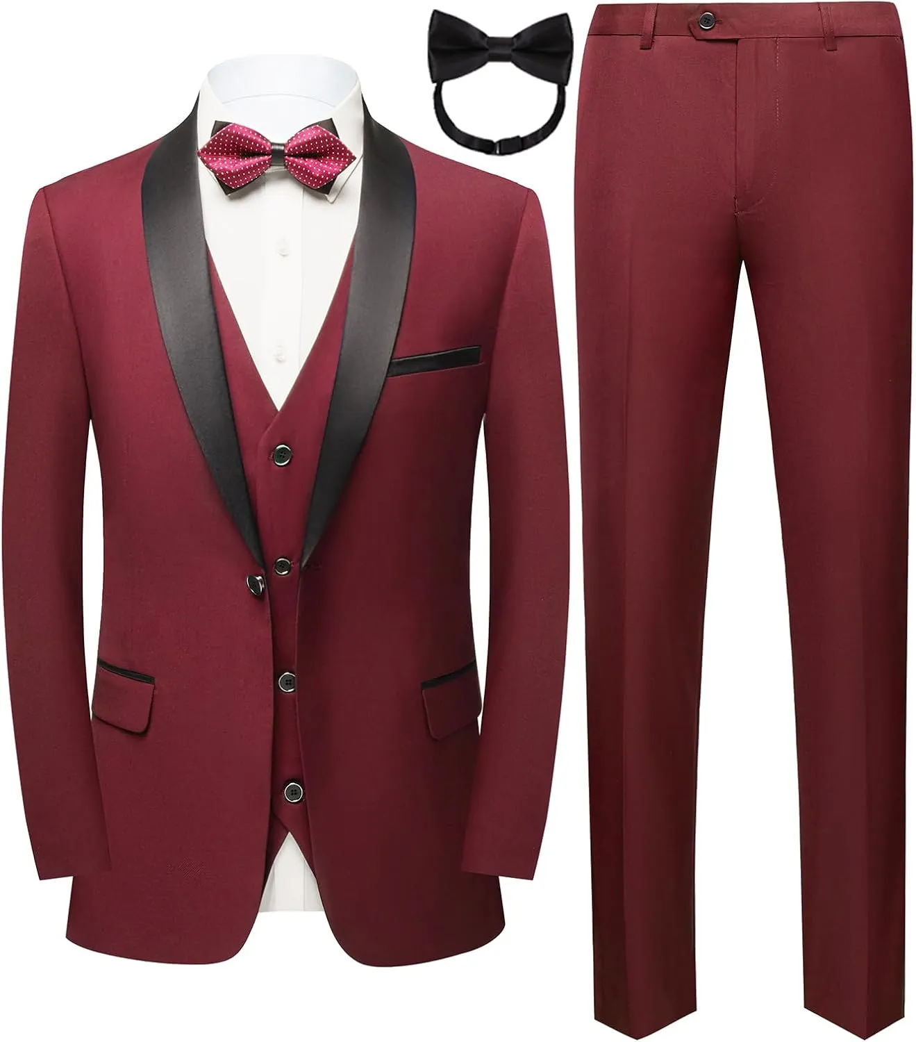 Men Suit for Wedding Party 2 Piece Slim Fit Shawl Lapel 1 Button Tuxedo Winter Fabric Dinner Suit Sets with Tie