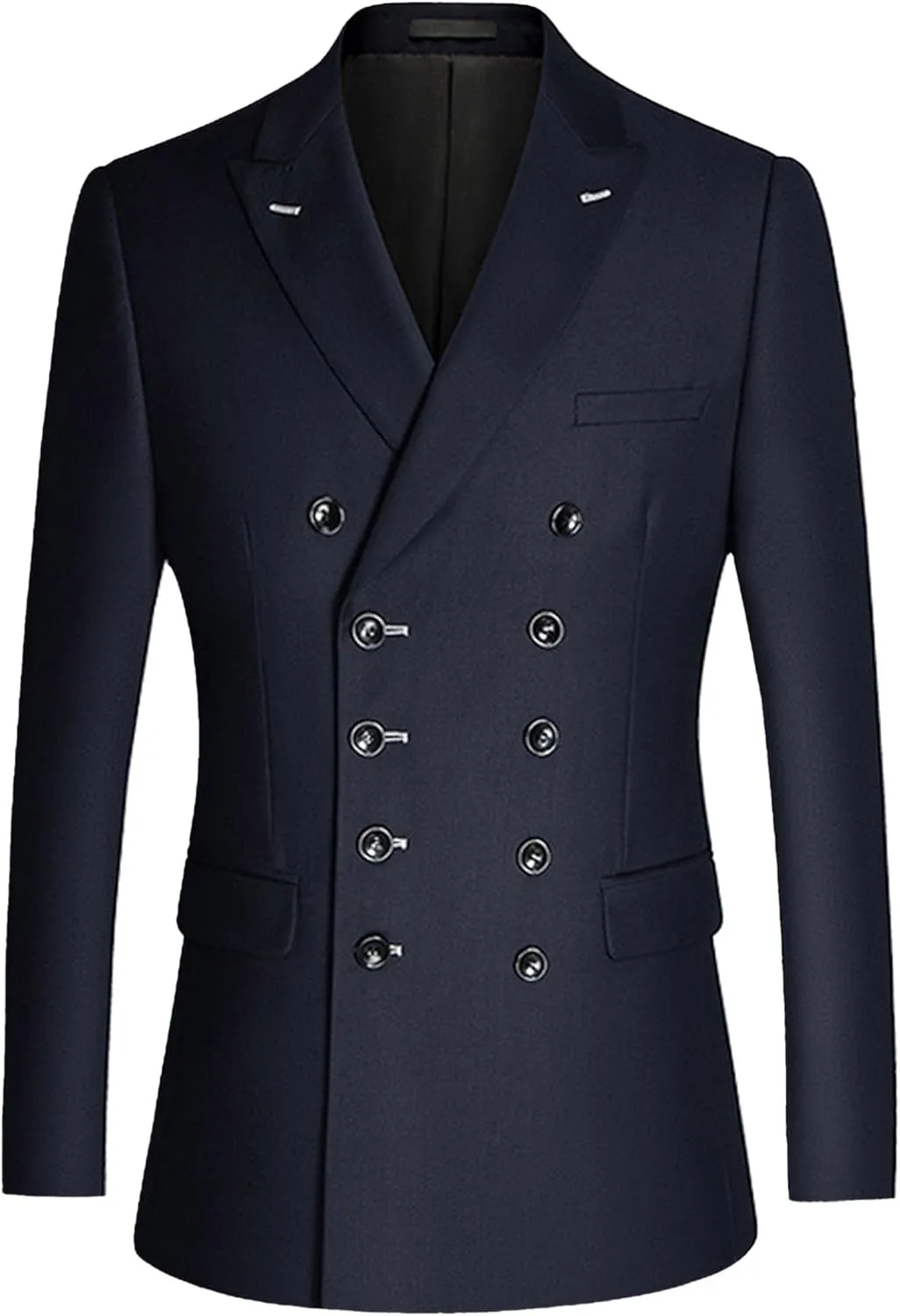 Men's 2 Pieces Suit Slim Fit Double Breasted Suit Jacket Lapel Business Tuxedo Classic (Suit Jacket   Pants)