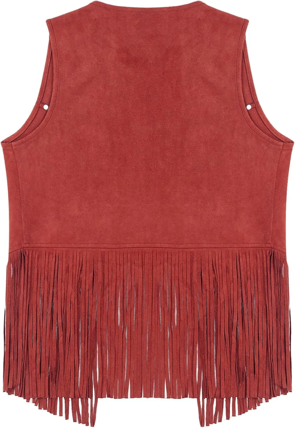 Men's Cowboy Western Suede Leather Tassel Sleeveless Vest Jacket Gothic Waistcoat Coat