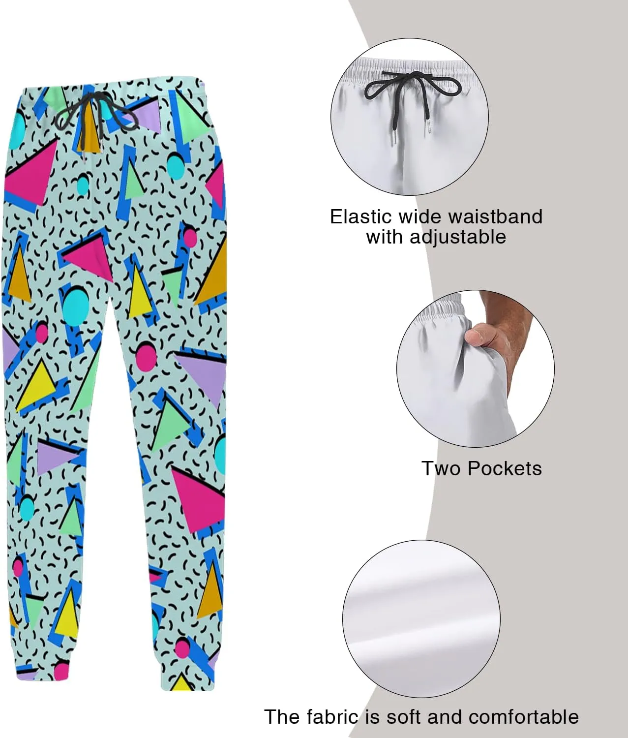 Mens Jogger Pants 80s Outfit for Men Costumes Sweatpants 90s Outfit for Men Casual Sports Track Pants