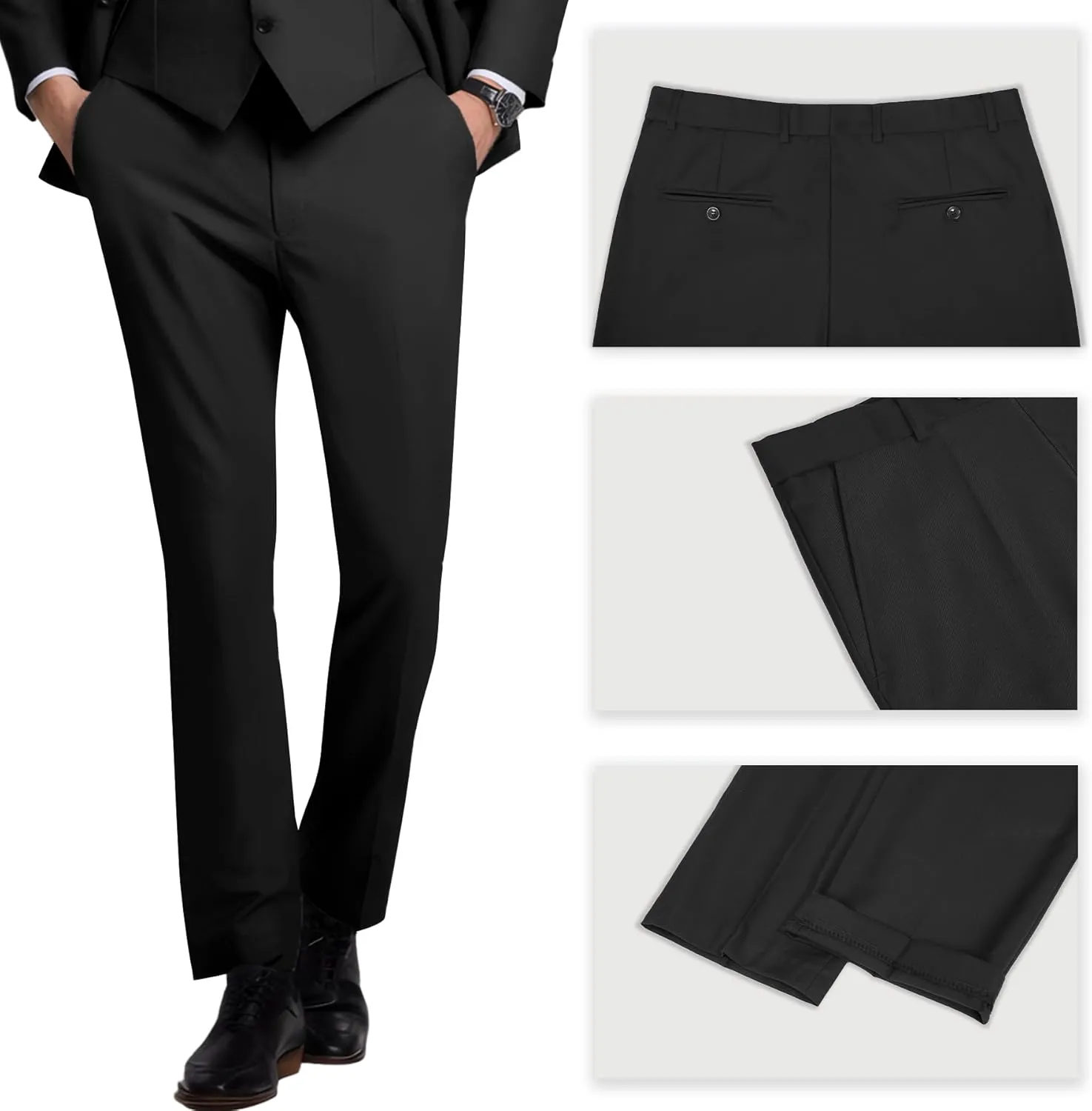 Mens Slim Fit Suit Formal 3 Piece Suit Set Double Breasted Suit Men Wedding Prom Tuxedo Blazer Jacket Vest Pants Set