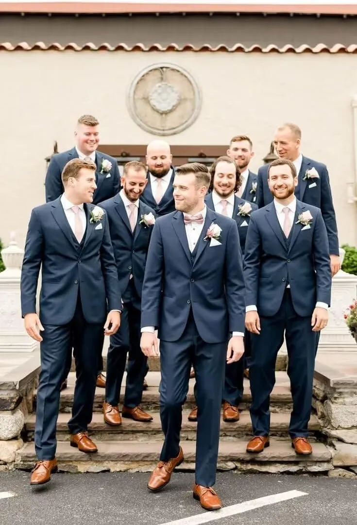 Men's Slim Fit Suits 3 Piece Wedding Business Prom Party Suit One Button Blazer Vest and Pants Tuxedo Set
