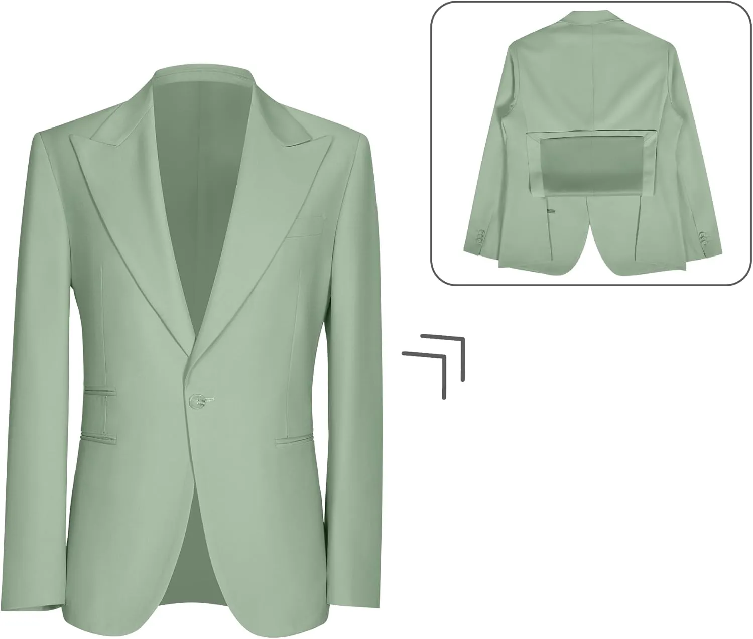 Men's Suits Slim Fit 2 Piece Suit One Button Peak Lapel Solid Suit Jacket Pant Set Tuxedo for Wedding Business Party