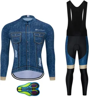MOXILYN Men's Quick-Dry Cycling Jersey Set Road Bike Bicycle Shirt   Bib Pants with 9D Gel Padded MTB Riding Clothing kit