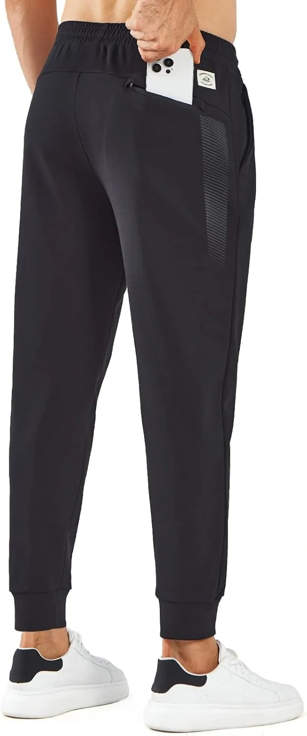 NORTHYARD Men's Cotton Athletic Jogger Sweatpants with Zipper Pockets Running Workout Gym Tapered Pants Comfy Lounge Pants