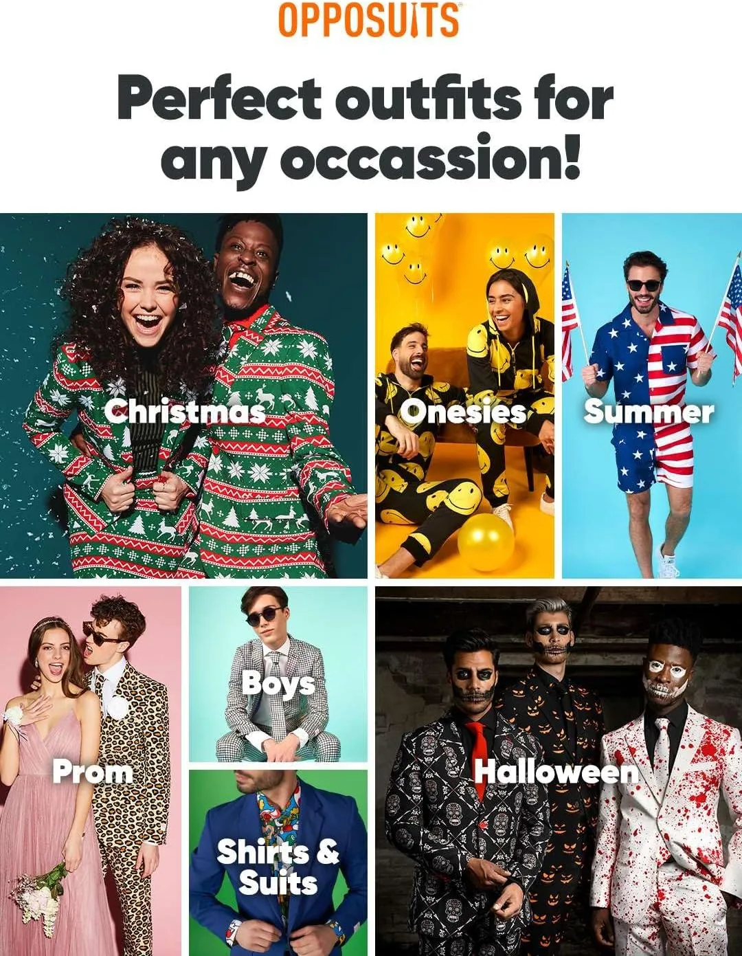 OppoSuits Men's Party Funny Crazy Prom Suit Costume - Jacket, Pants and Tie