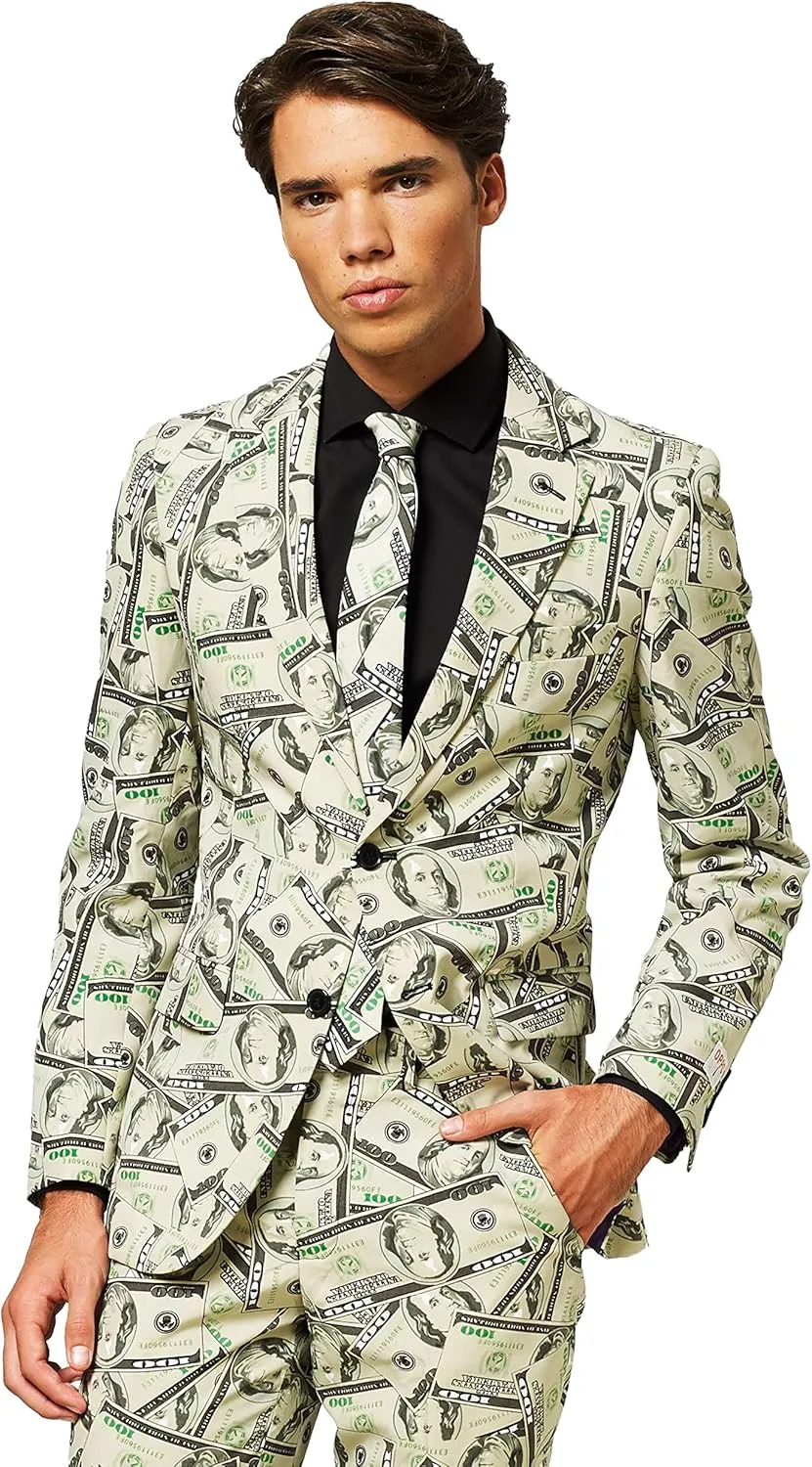 OppoSuits Men's Party Funny Crazy Prom Suit Costume - Jacket, Pants and Tie