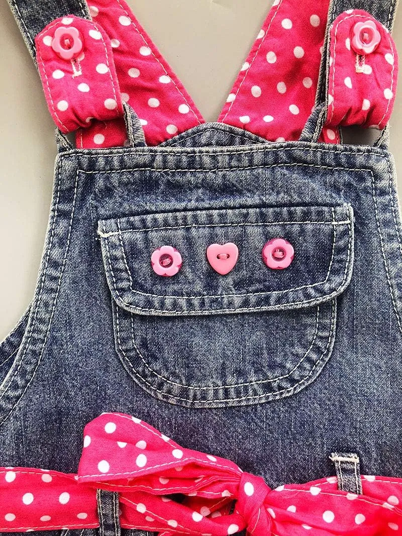 Peacolate 3months-3Years Baby Girls Denim Overalls Embroidery Bib Pants Jeans Jumpsuit