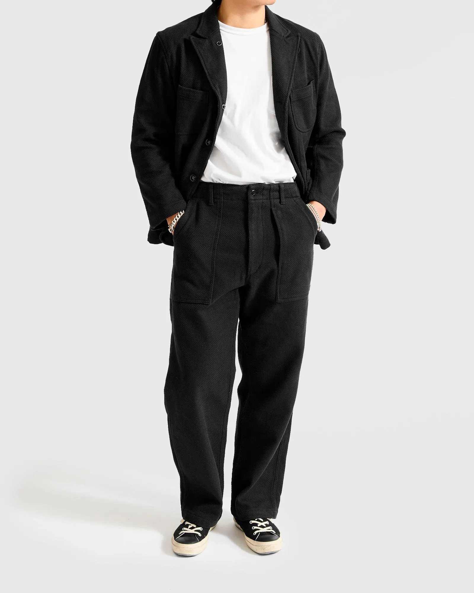 "No-Gi" Bedford Jacket in Black Heavyweight Sashiko