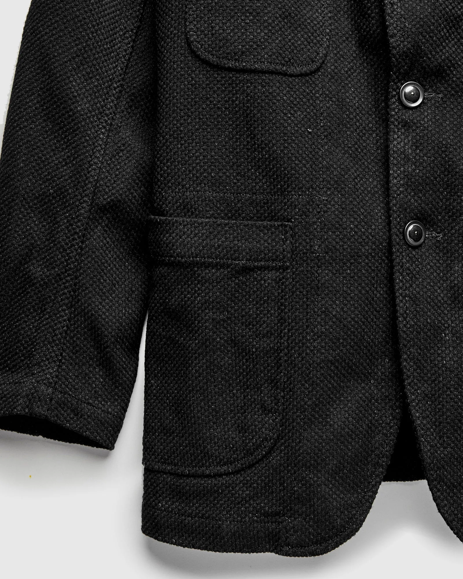 "No-Gi" Bedford Jacket in Black Heavyweight Sashiko