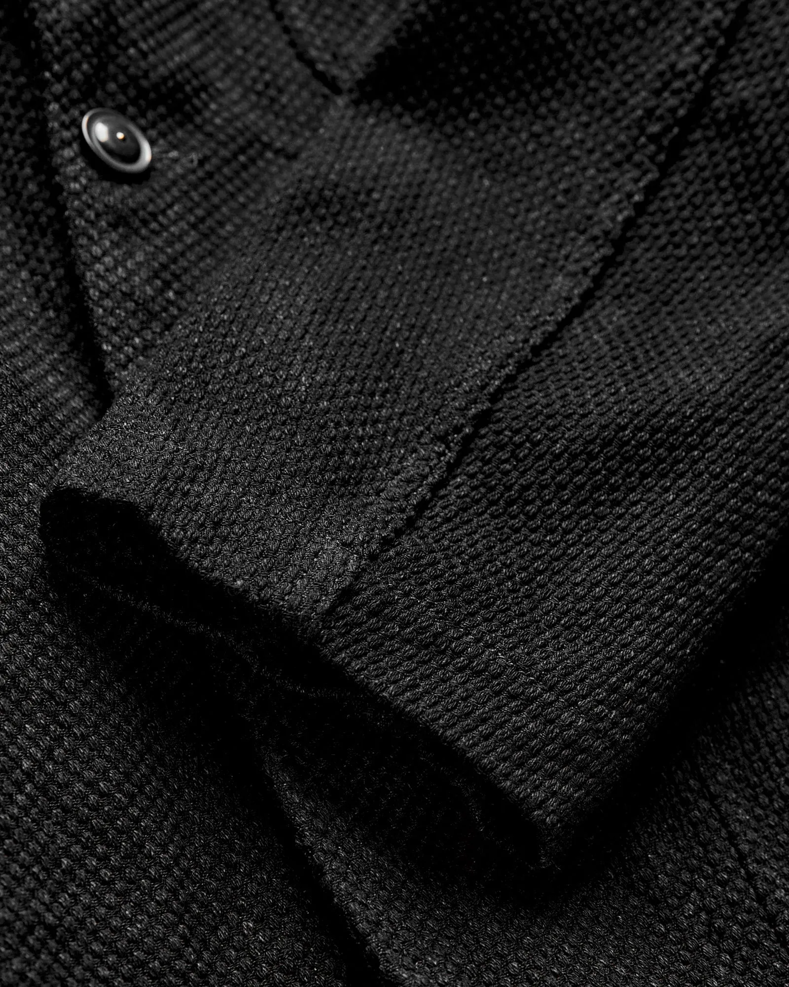 "No-Gi" Bedford Jacket in Black Heavyweight Sashiko