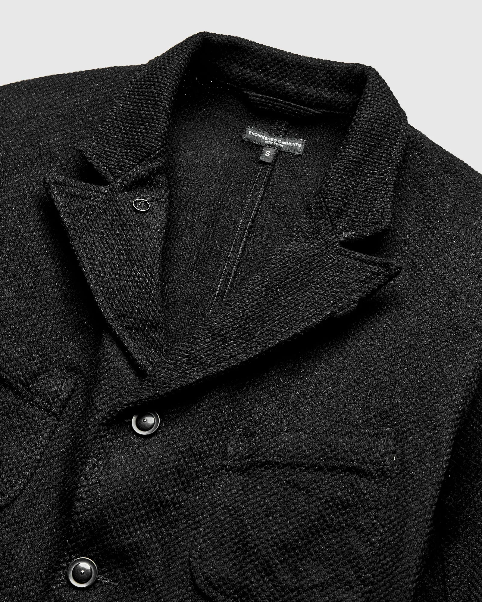"No-Gi" Bedford Jacket in Black Heavyweight Sashiko