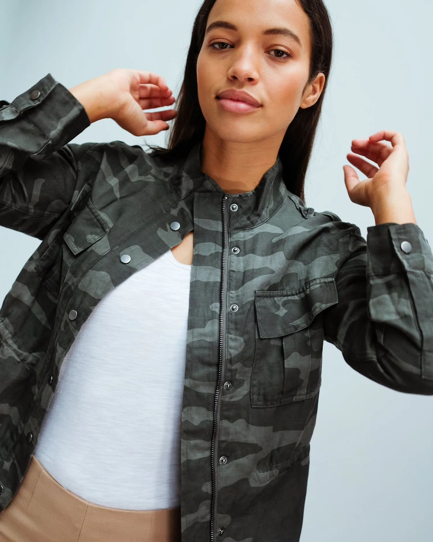 RAILS Trey jacket in charcoal camo