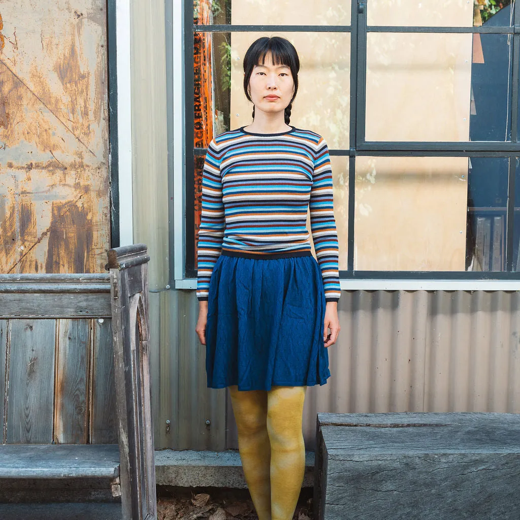 Rib Sweater Top - 100% Merino - Multi Stripes (2-12y )