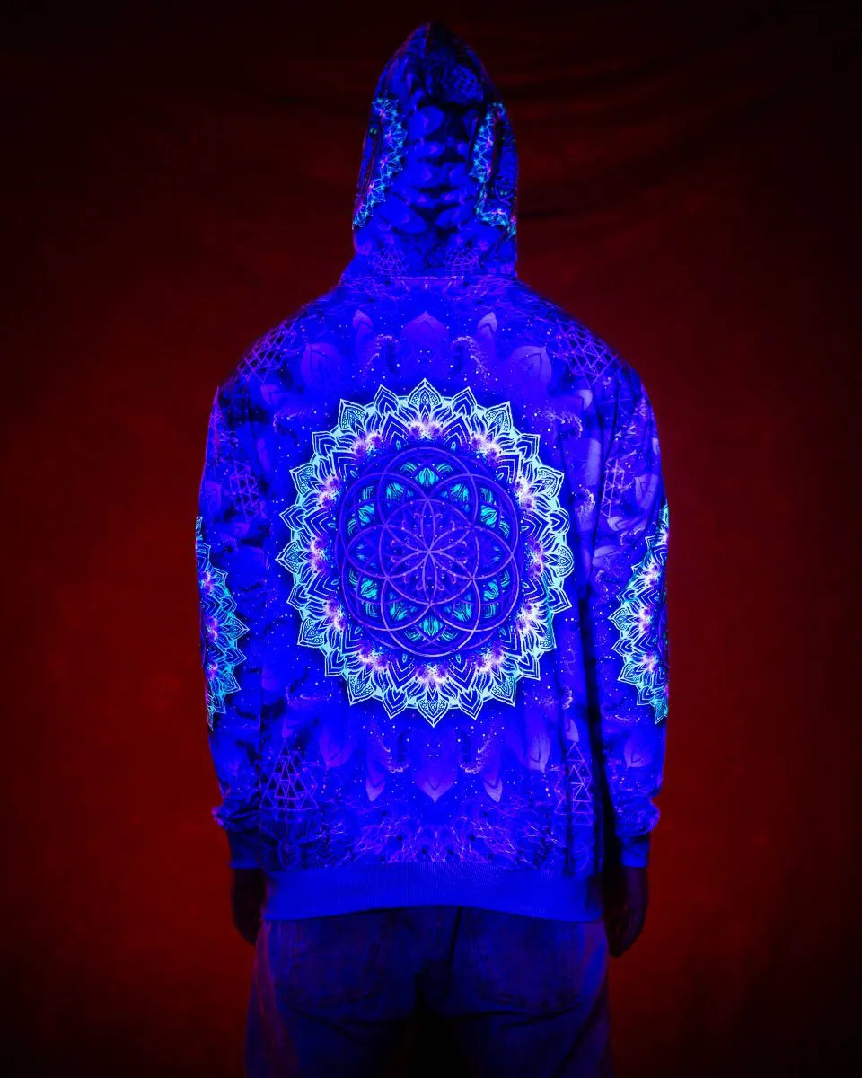 Sacred Geometry Hoodie | Fractal Hoodie | Psy Clothing | Festival Hoodie | Psychedelic Sweater | Raising Color (HD)