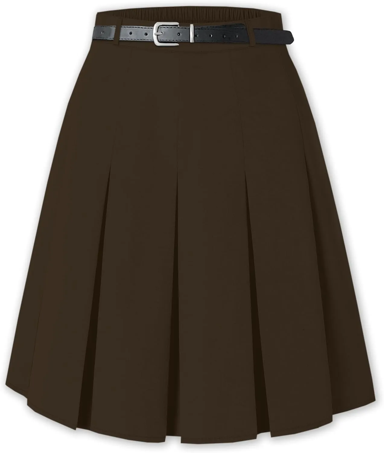 SANGTREE Women Knee Length Pleated Skirts, Girl Midi Long High Waisted Skirt, 6 Years - US 4XL