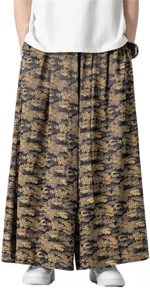 Seidarise Men's Wide Leg Casual Harem Linen Japanese Yoga Harem Pants Hip hop Joggers Baggy