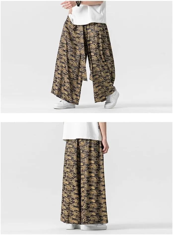 Seidarise Men's Wide Leg Casual Harem Linen Japanese Yoga Harem Pants Hip hop Joggers Baggy