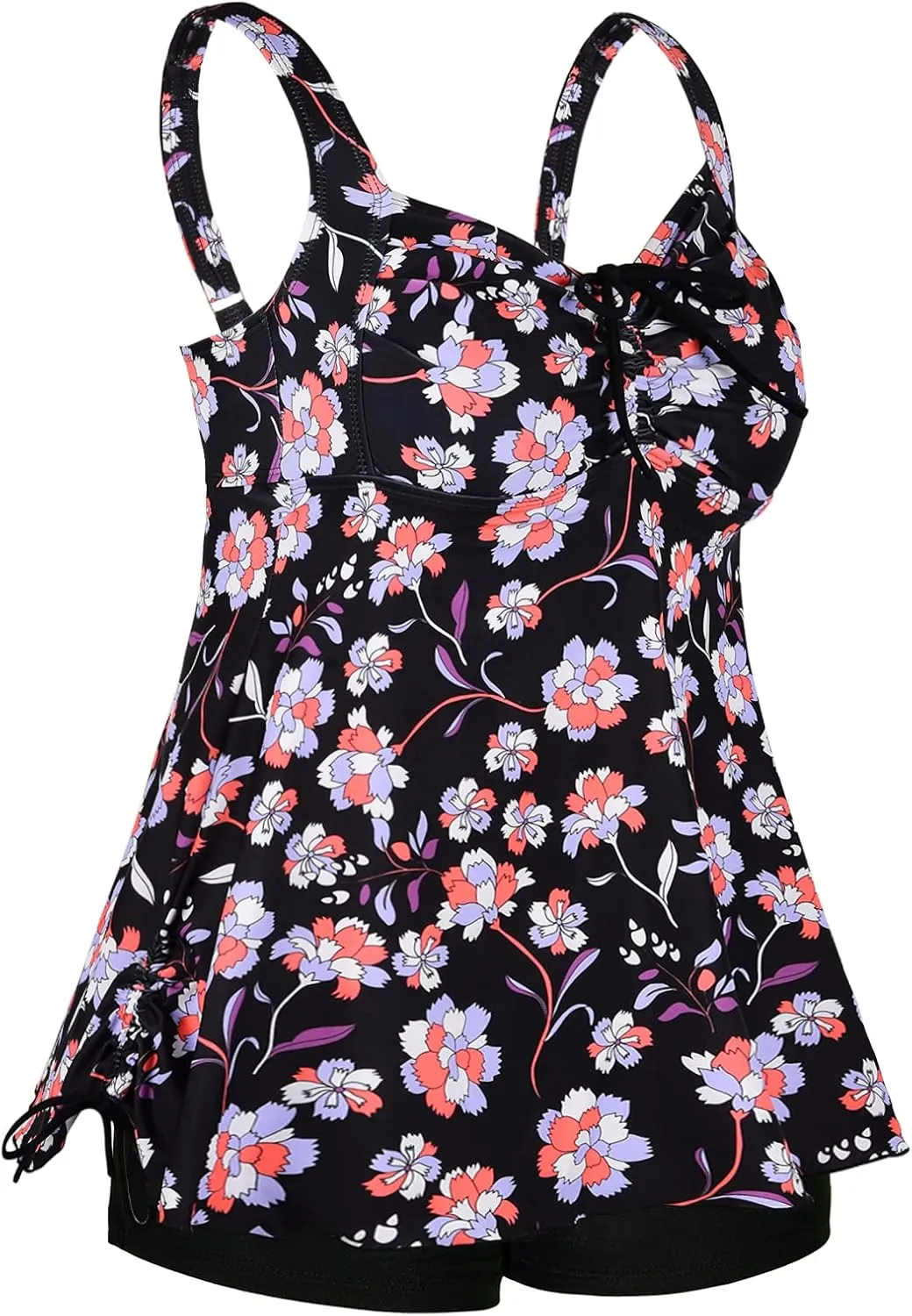 Septangle Women Plus Size Bathing Suits Paisley Print Two Piece Swimsuit Tankini Swimwear
