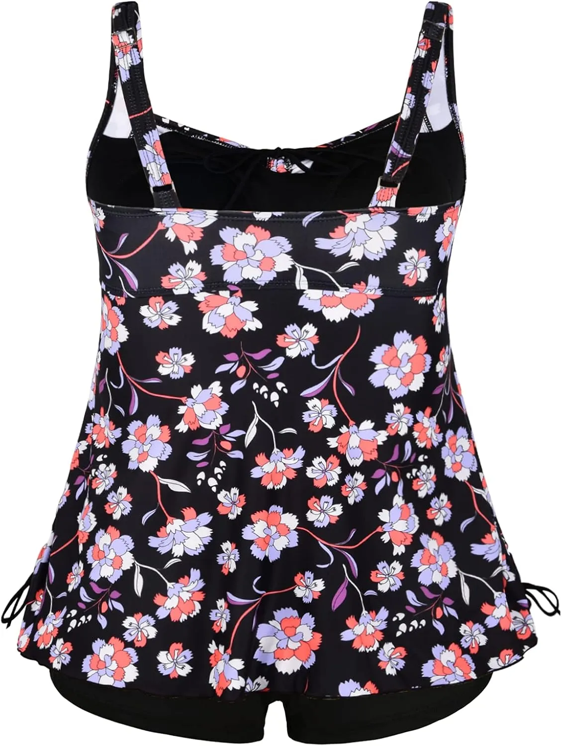 Septangle Women Plus Size Bathing Suits Paisley Print Two Piece Swimsuit Tankini Swimwear