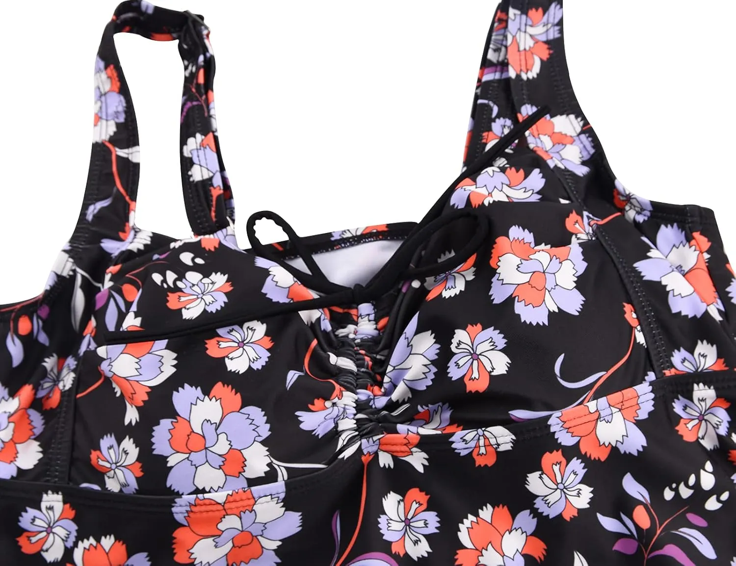 Septangle Women Plus Size Bathing Suits Paisley Print Two Piece Swimsuit Tankini Swimwear