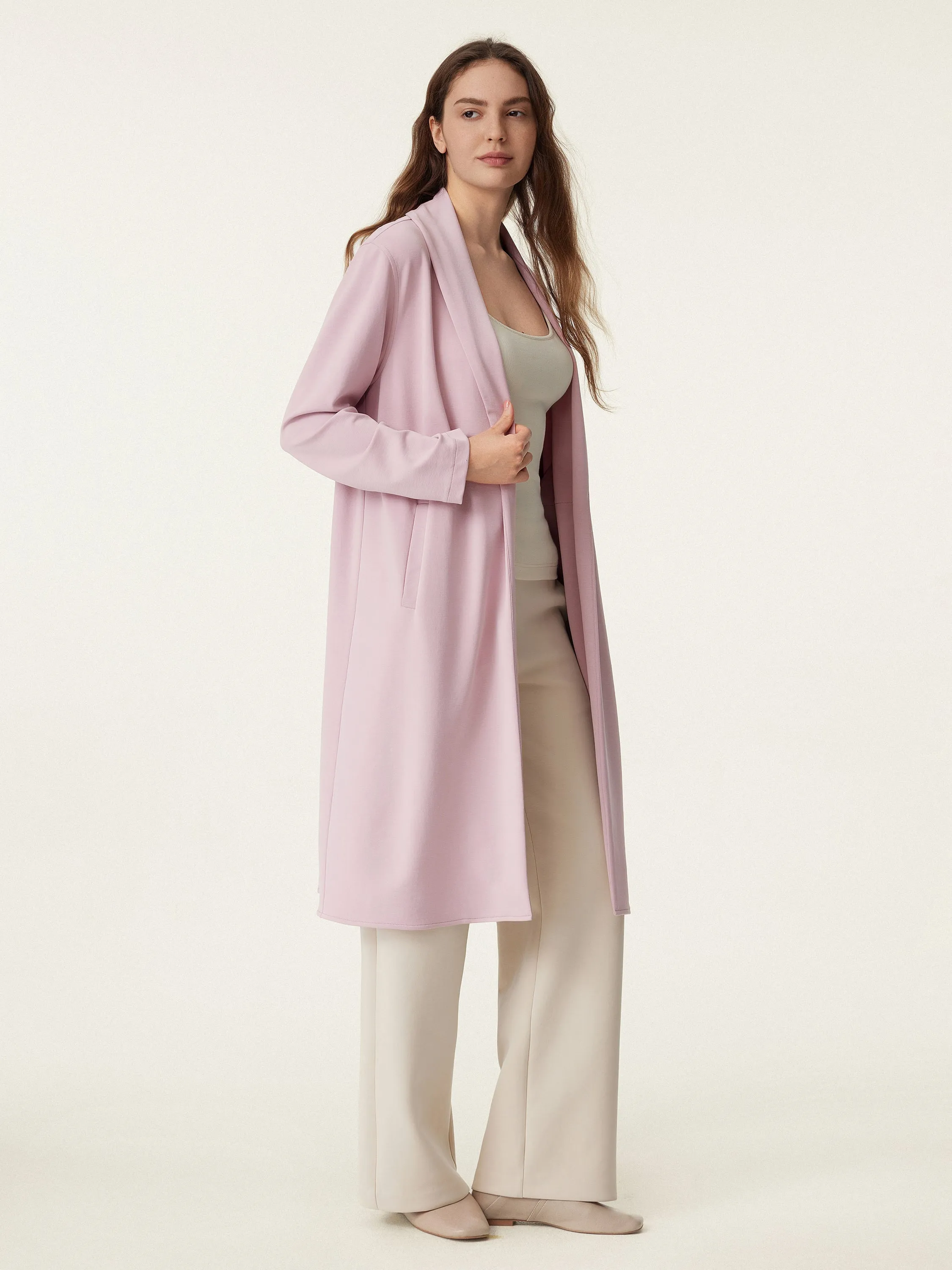 Shawl Collar Long Cardigan Coat