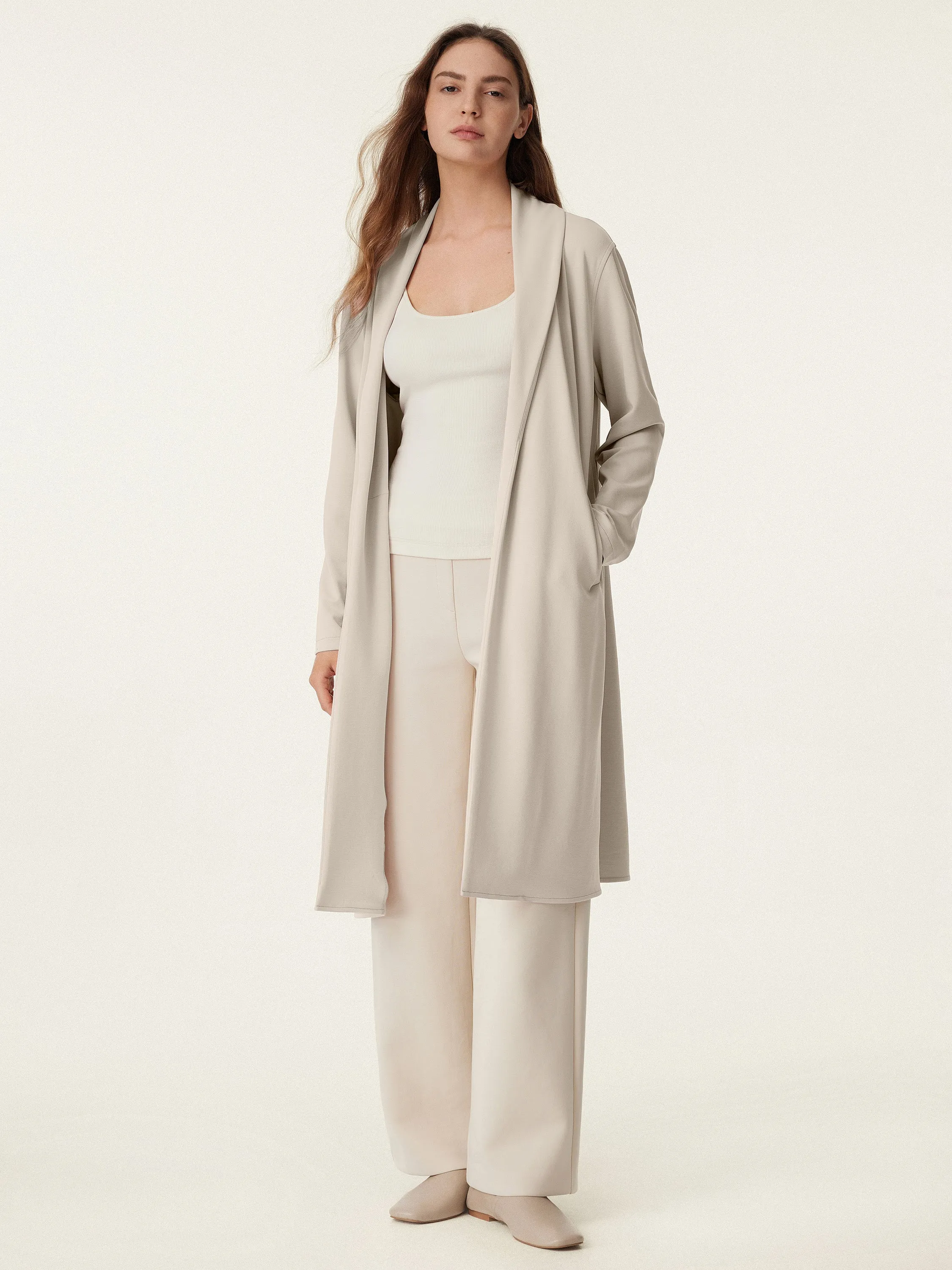 Shawl Collar Long Cardigan Coat