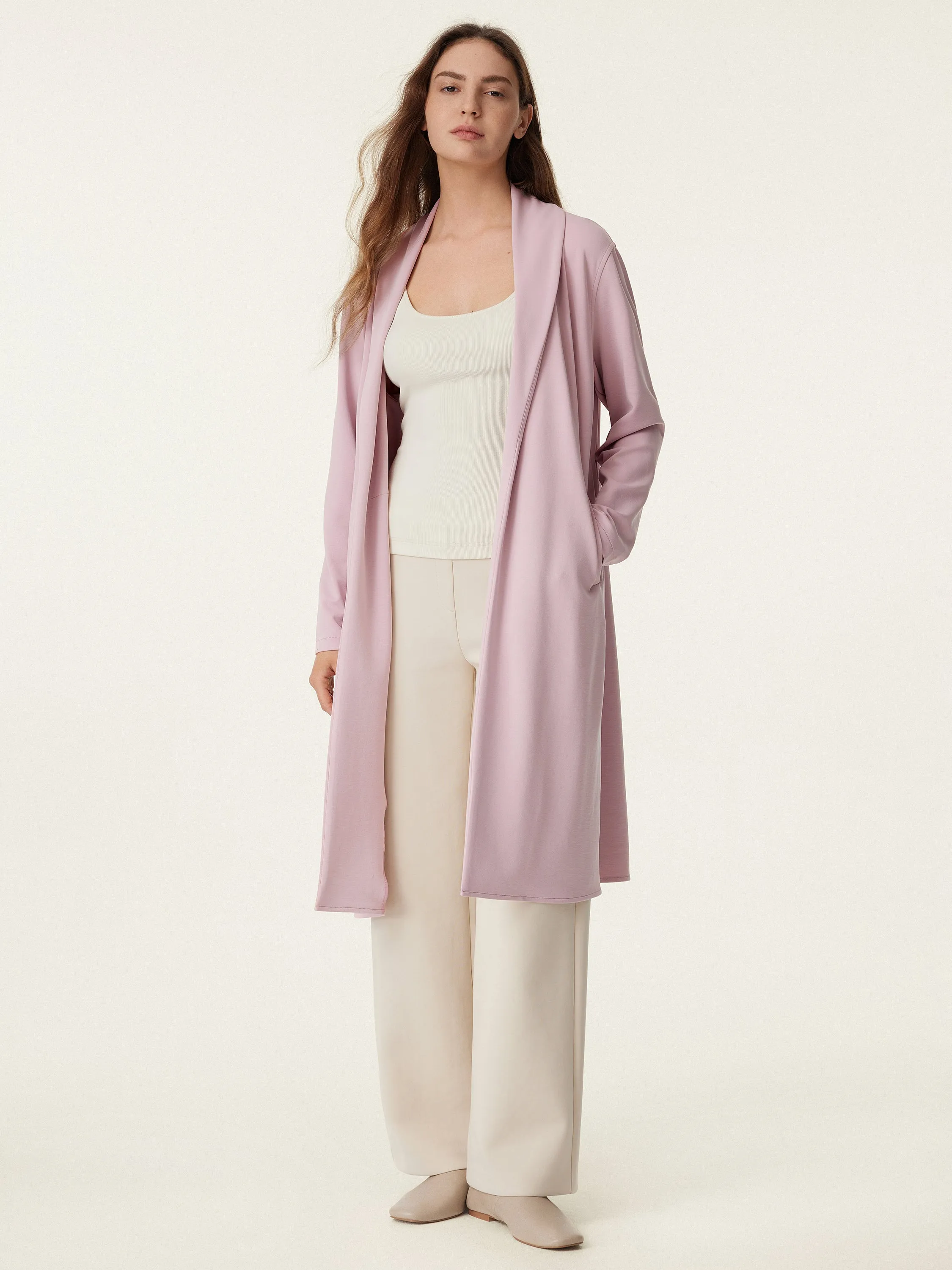 Shawl Collar Long Cardigan Coat