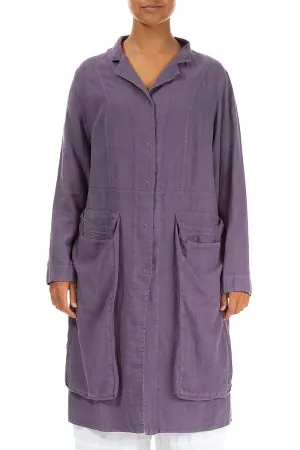 Side Pockets Amethyst Linen Jacket