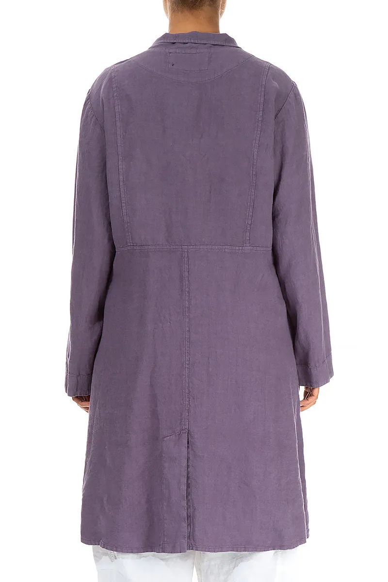 Side Pockets Amethyst Linen Jacket
