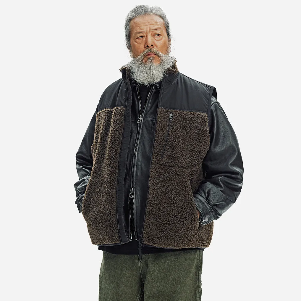 SNUG FLEECE VEST - DARK BROWN