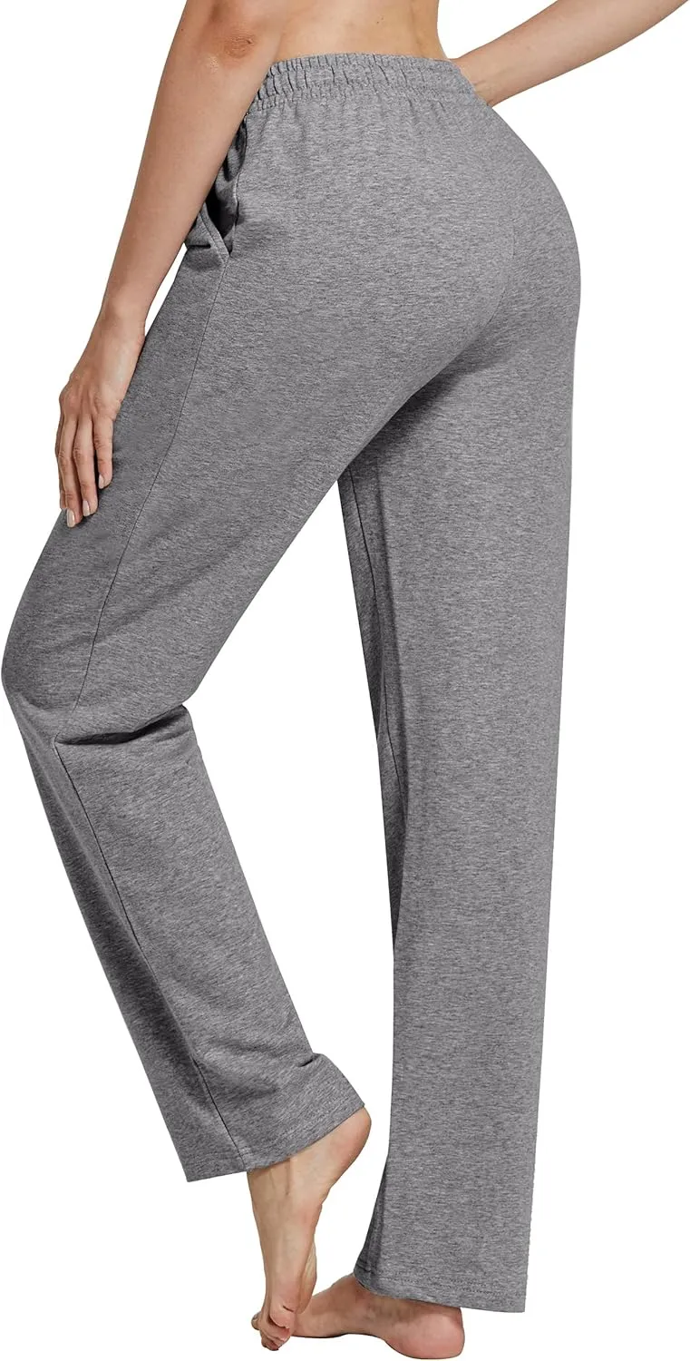 SPECIALMAGIC Women Yoga Sweatpants Pajama Wide Leg Cotton Drawstring Lounge Pants Leisure