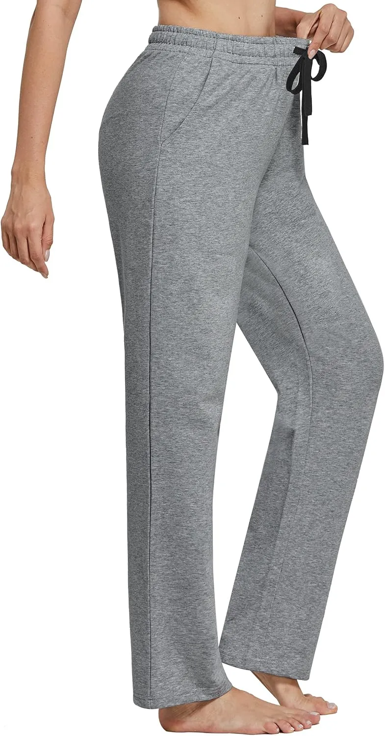 SPECIALMAGIC Women Yoga Sweatpants Pajama Wide Leg Cotton Drawstring Lounge Pants Leisure