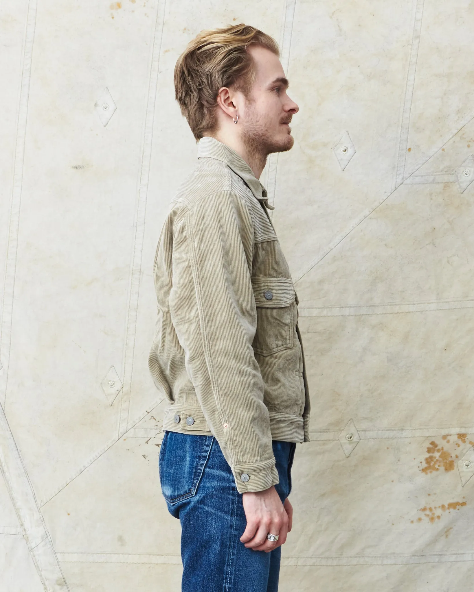 Sugar Cane & Co 9W Corduroy Heavy Flannel Lined Jacket Beige