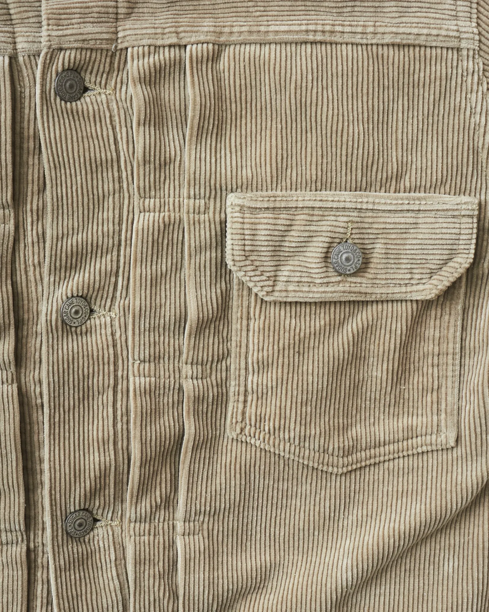 Sugar Cane & Co 9W Corduroy Heavy Flannel Lined Jacket Beige