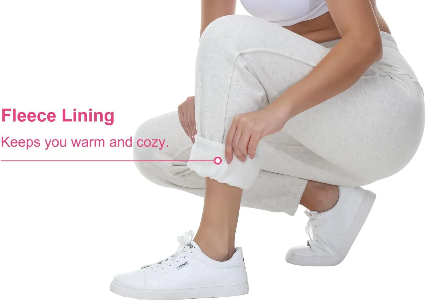 THE GYM PEOPLE Women's Fleece Sweatpants Warm Workout Joggers Pants with Pockets